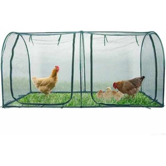 Portable Chicken Run Hen Coop, Outdoor Gardening Net, Small Animals Enclosure - Picture 1 of 6